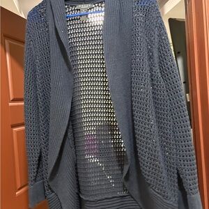 Grace Navy Open-Knit Cardigan